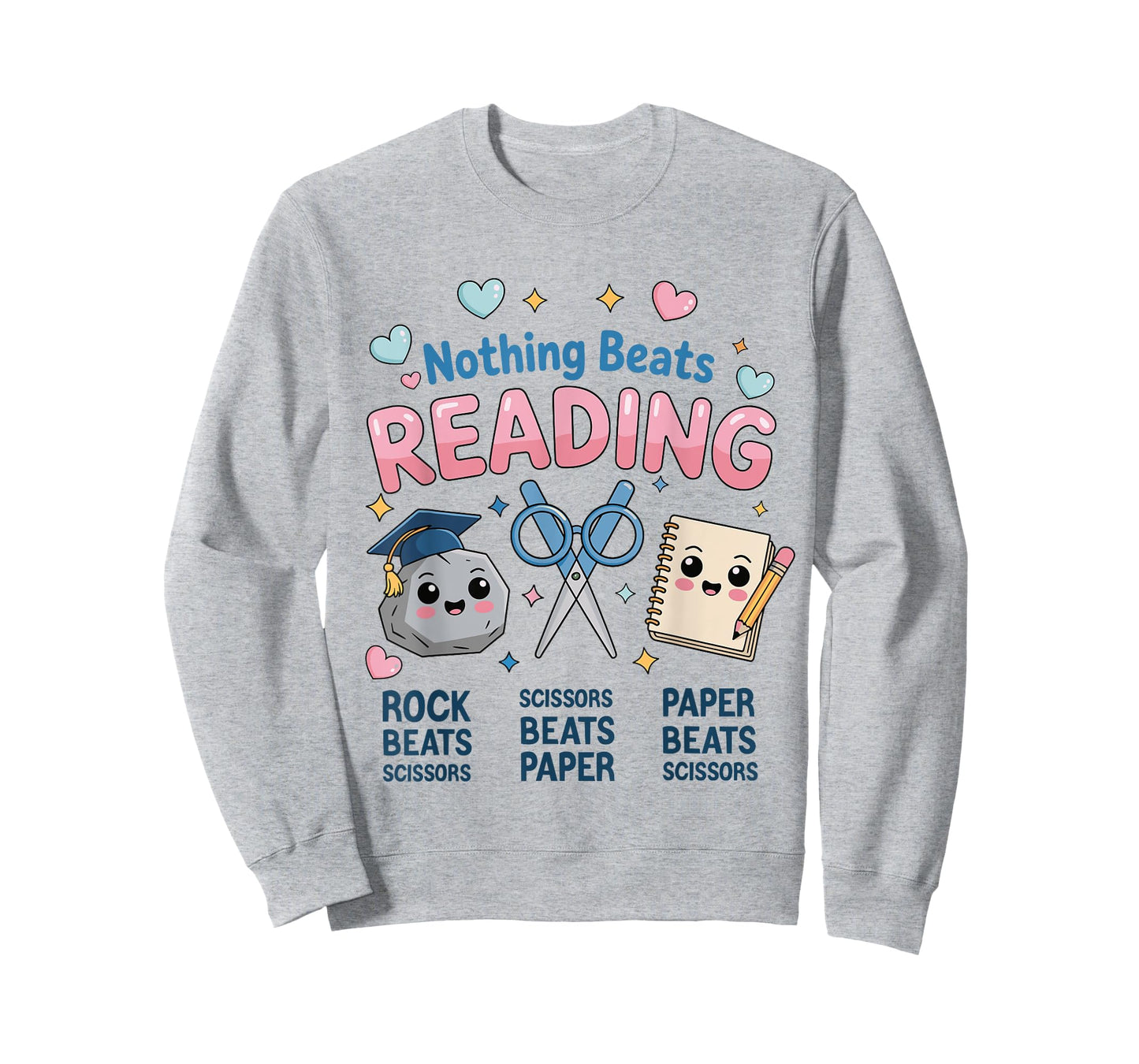 Nothing Beats Reading Rock Paper Scissors Funny Book Lover T-Shirt