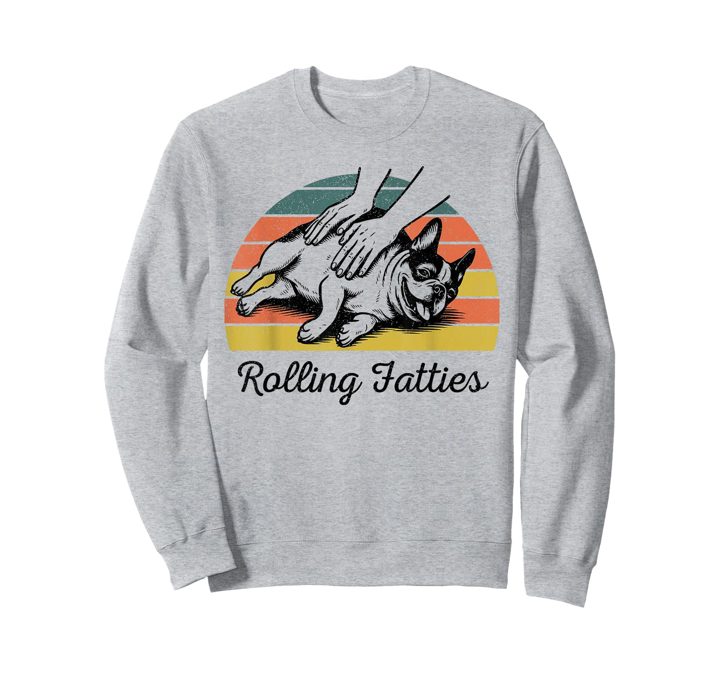 Chubby French Bulldog Rolling Fatties Funny Vintage T-Shirt