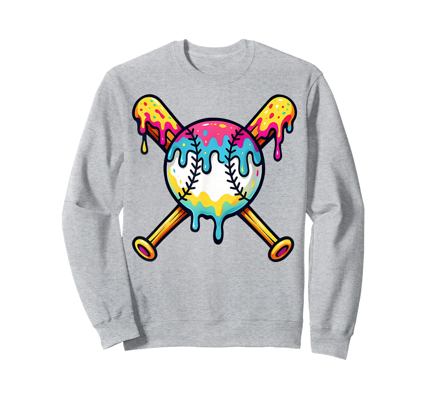 Baseball Drip for Boys Ice Cream Drip Youth Boys Baseball T-Shirt