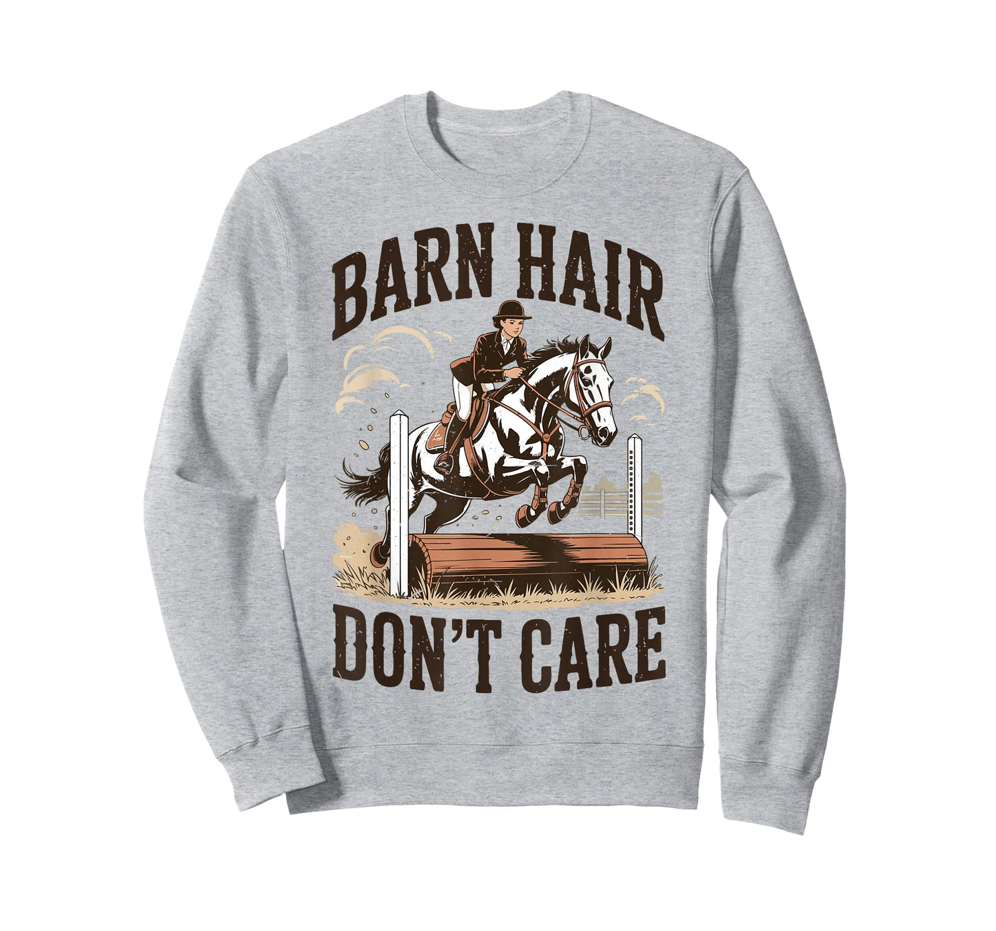 Barn Hair Don't Care English Horse Girl Show Jumping Riding T-Shirt