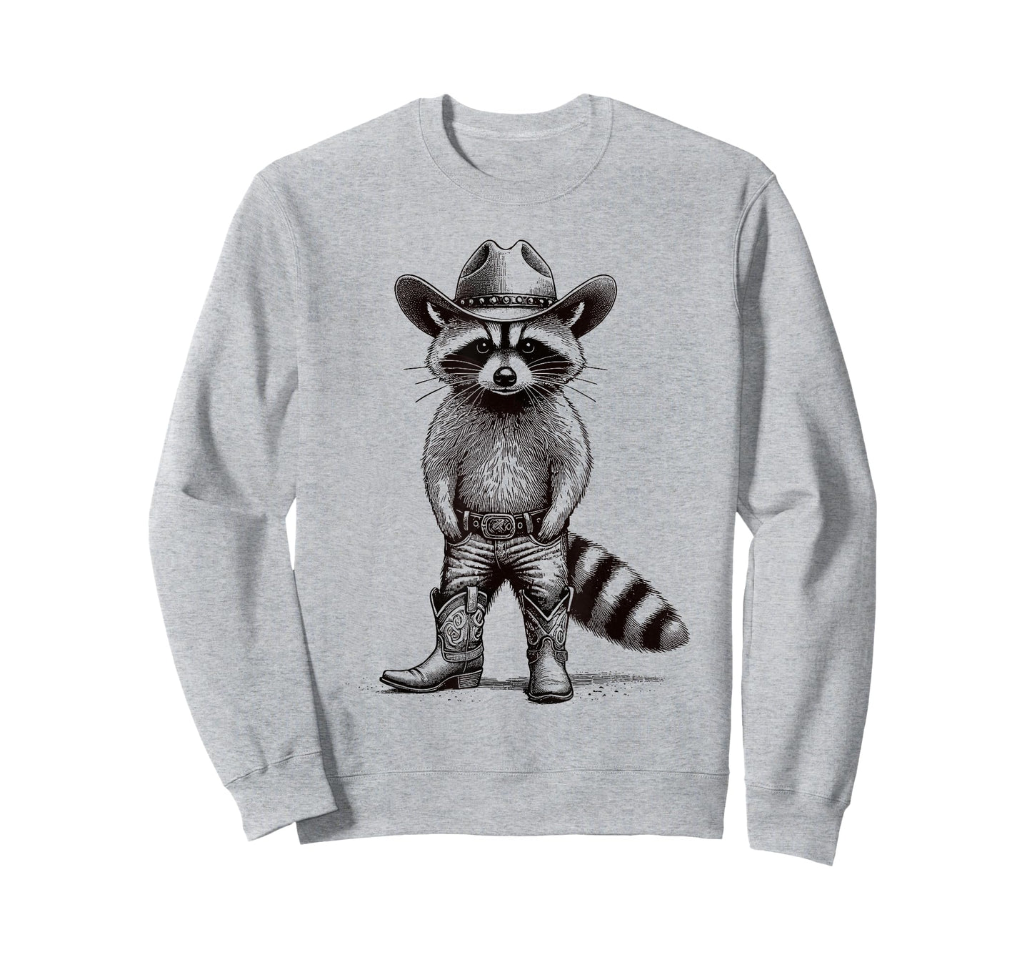 Country Animal Themed Gifts For Men, Women & Youth Vintage Cowboy Hat Raccoon & Cowgirl, Funny Western T-Shirt