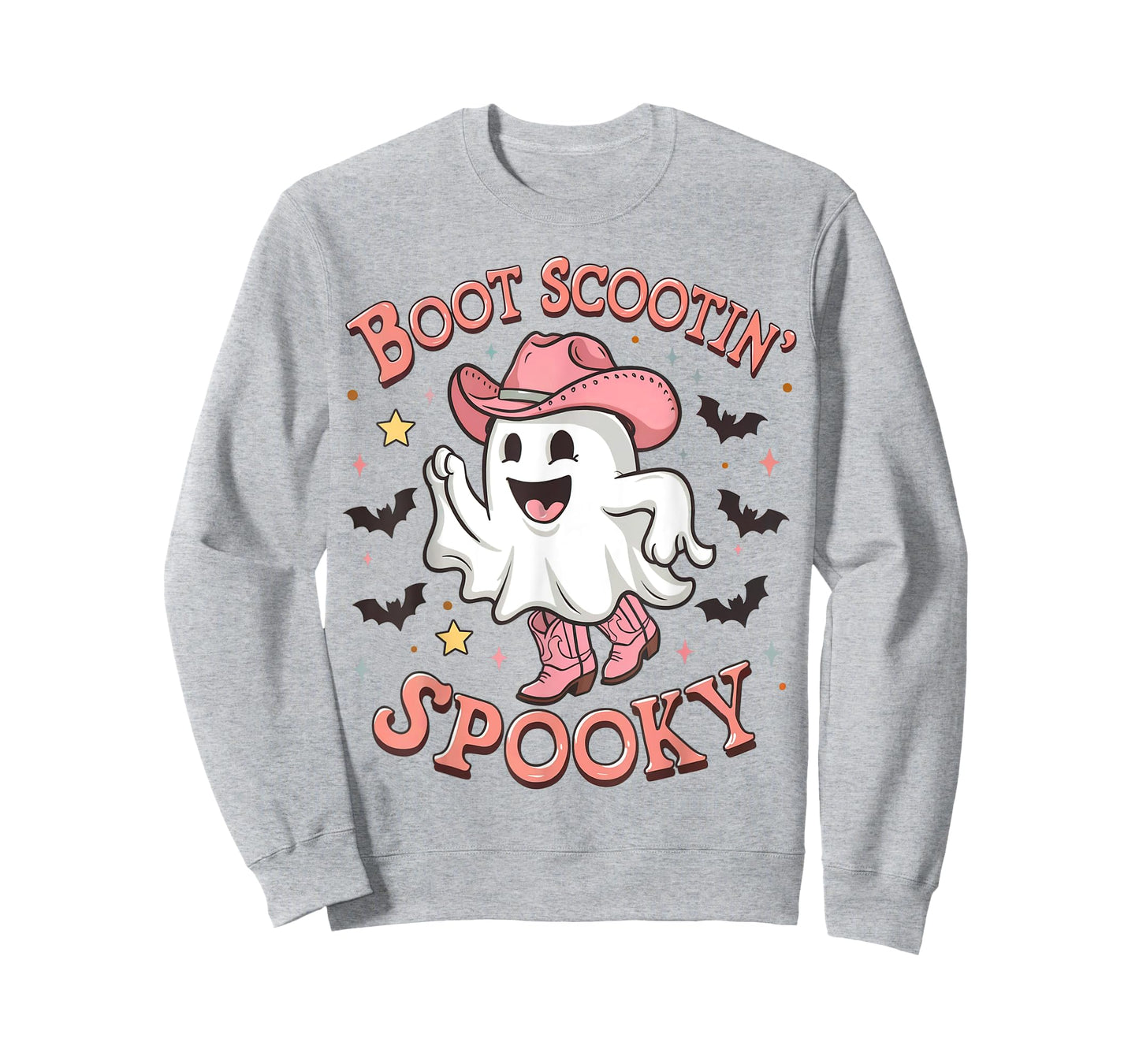 Boot Scootin' Spooky Funny Ghost Pink Cowboy Halloween T-Shirt