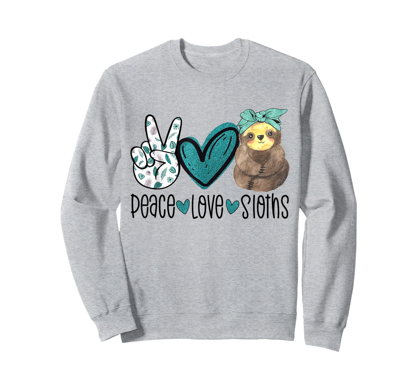 Peace Love Sloths Funny Sloth Gift Hippie Peace T-Shirt