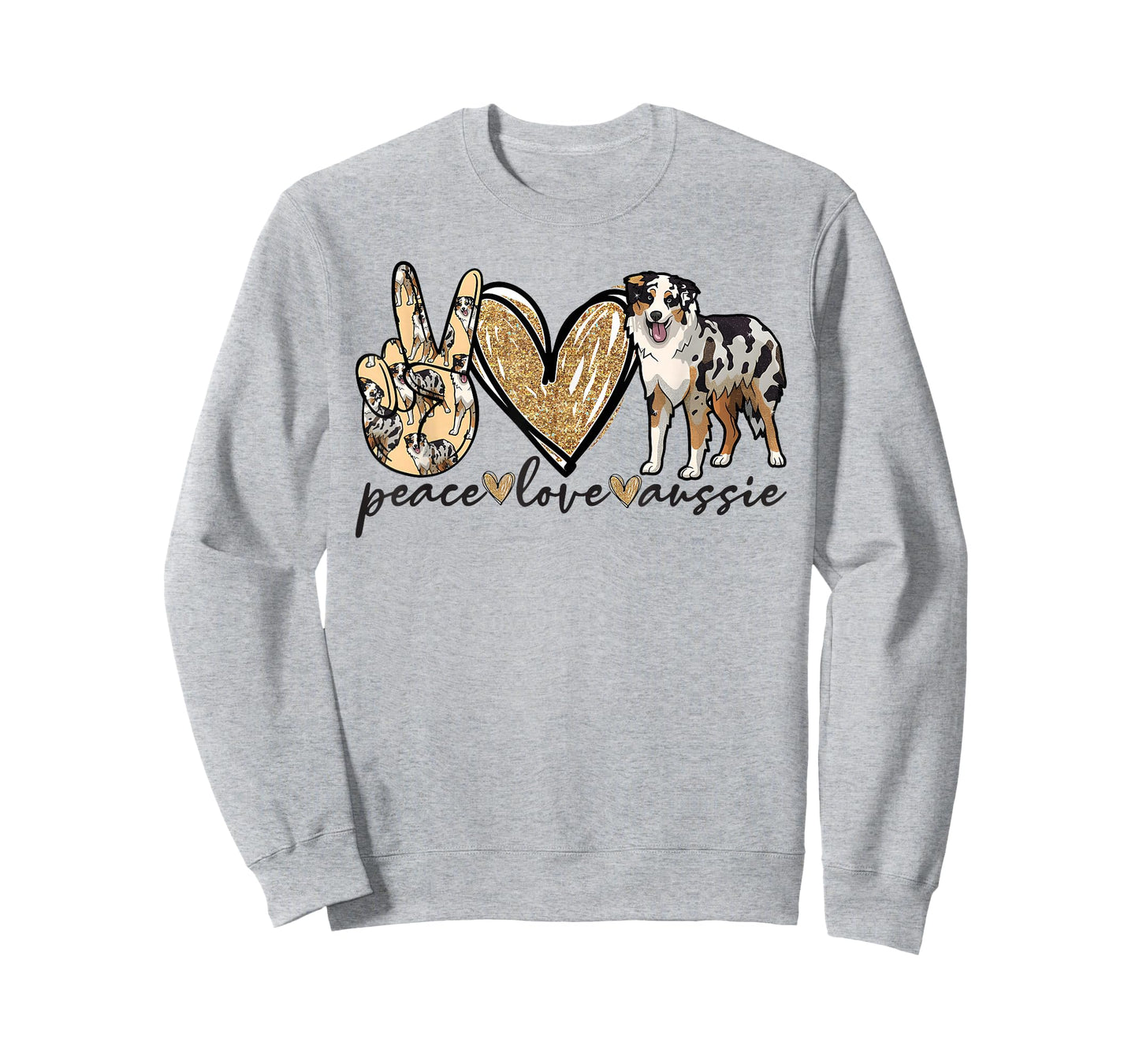 Peace Love Aussie Funny Aussie Mom Dog Mom Mother's Day T-Shirt