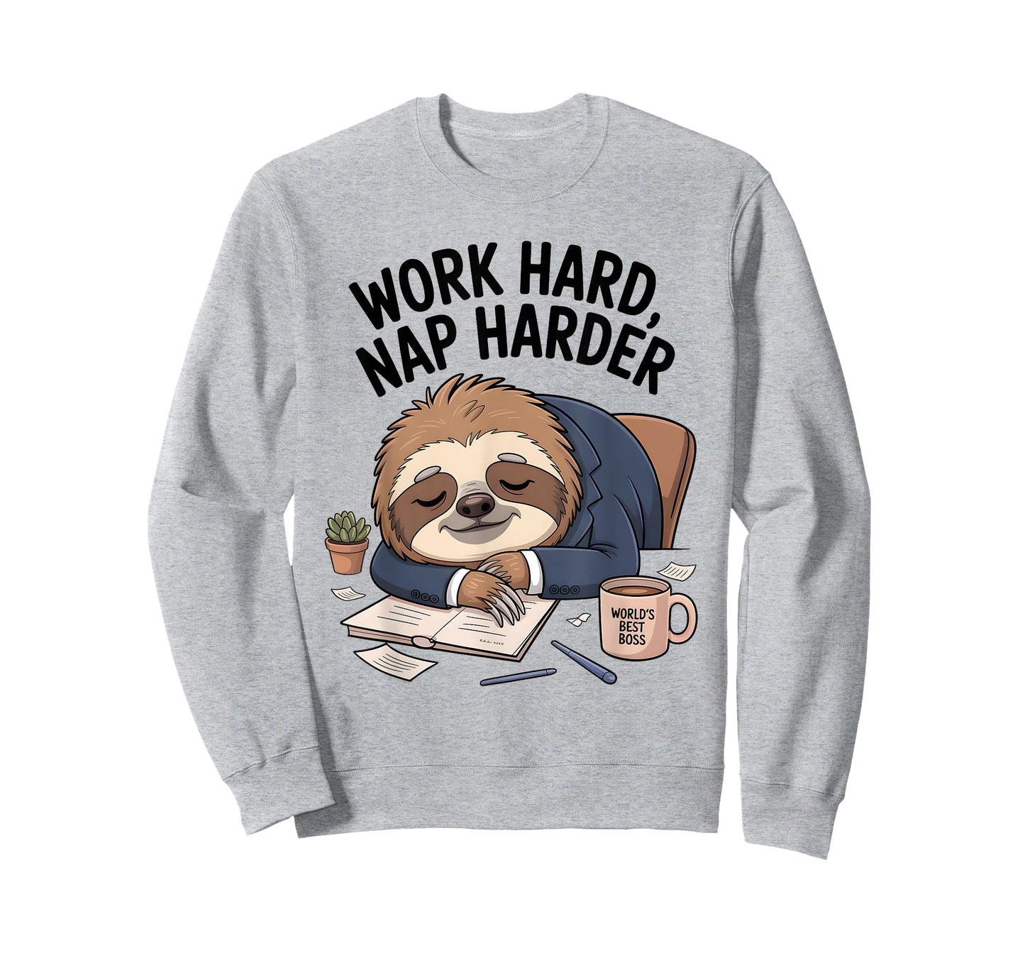 Work Hard Nap Harder Funny Sloth Office T-Shirt