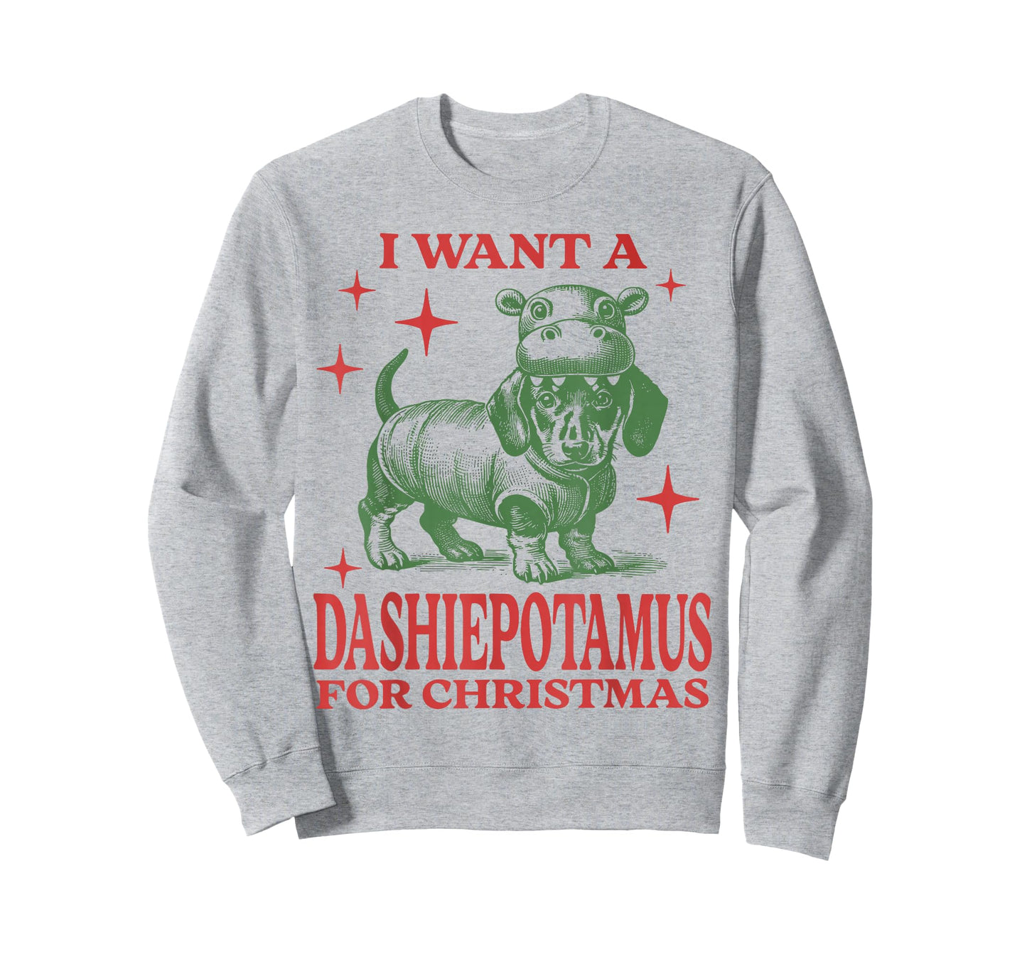 I Want A Dashiepotamus For Christmas Dachshund Hippopotamus T-Shirt