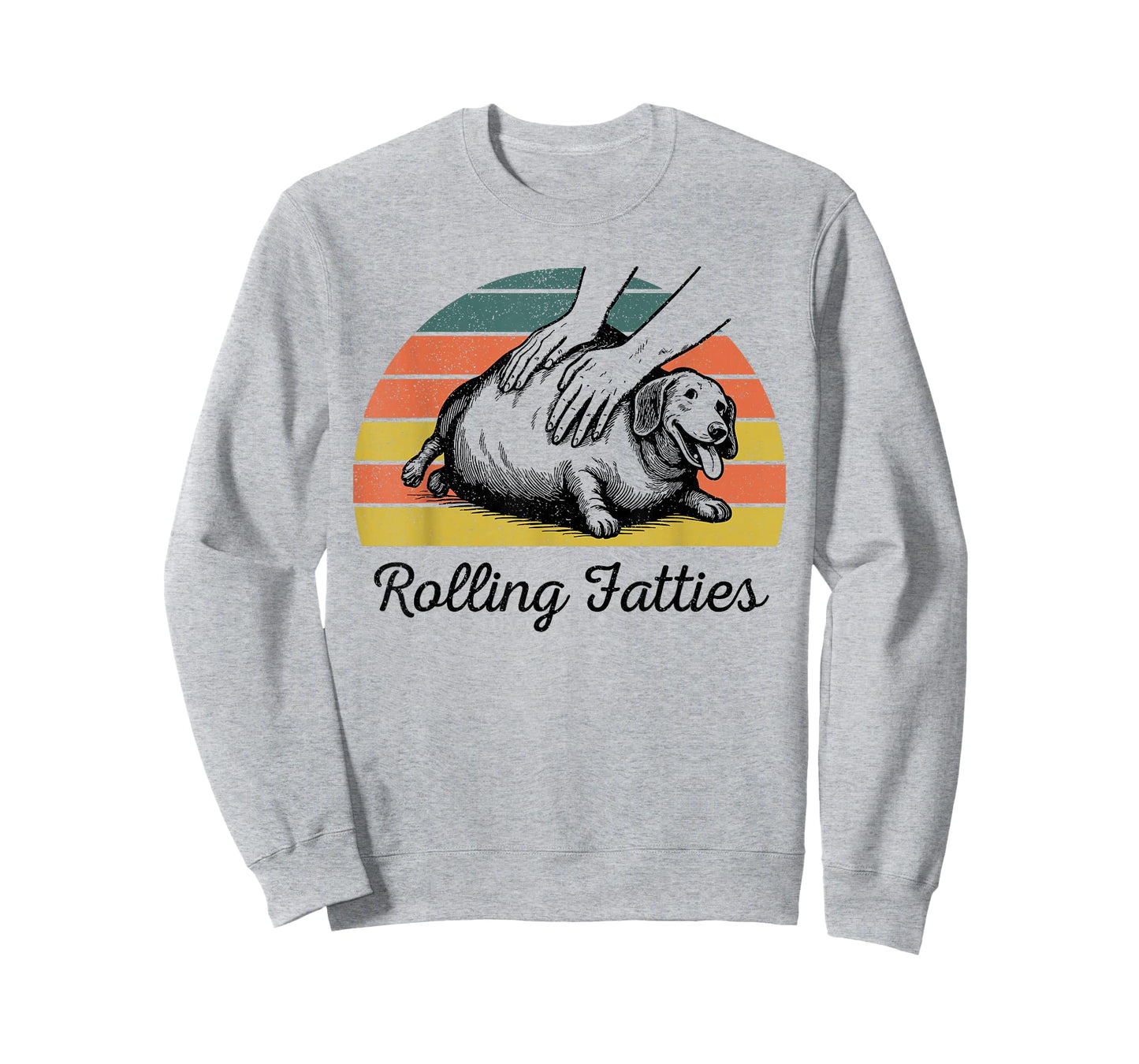 Chubby Wiener Dog Rolling Fatties Funny Vintage T-Shirt