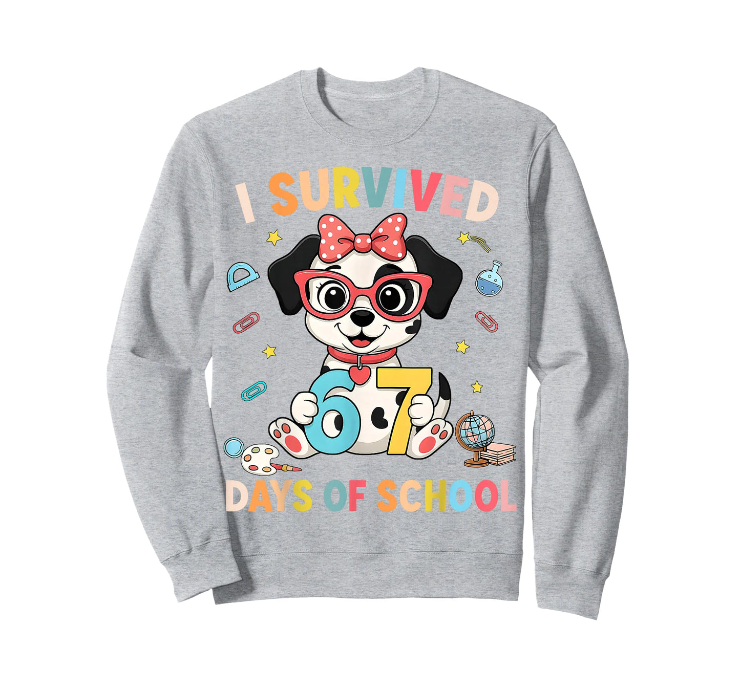 HUGvyn I Survived 67 Days of School Dalmatian Six Seven Meme T-Shirt