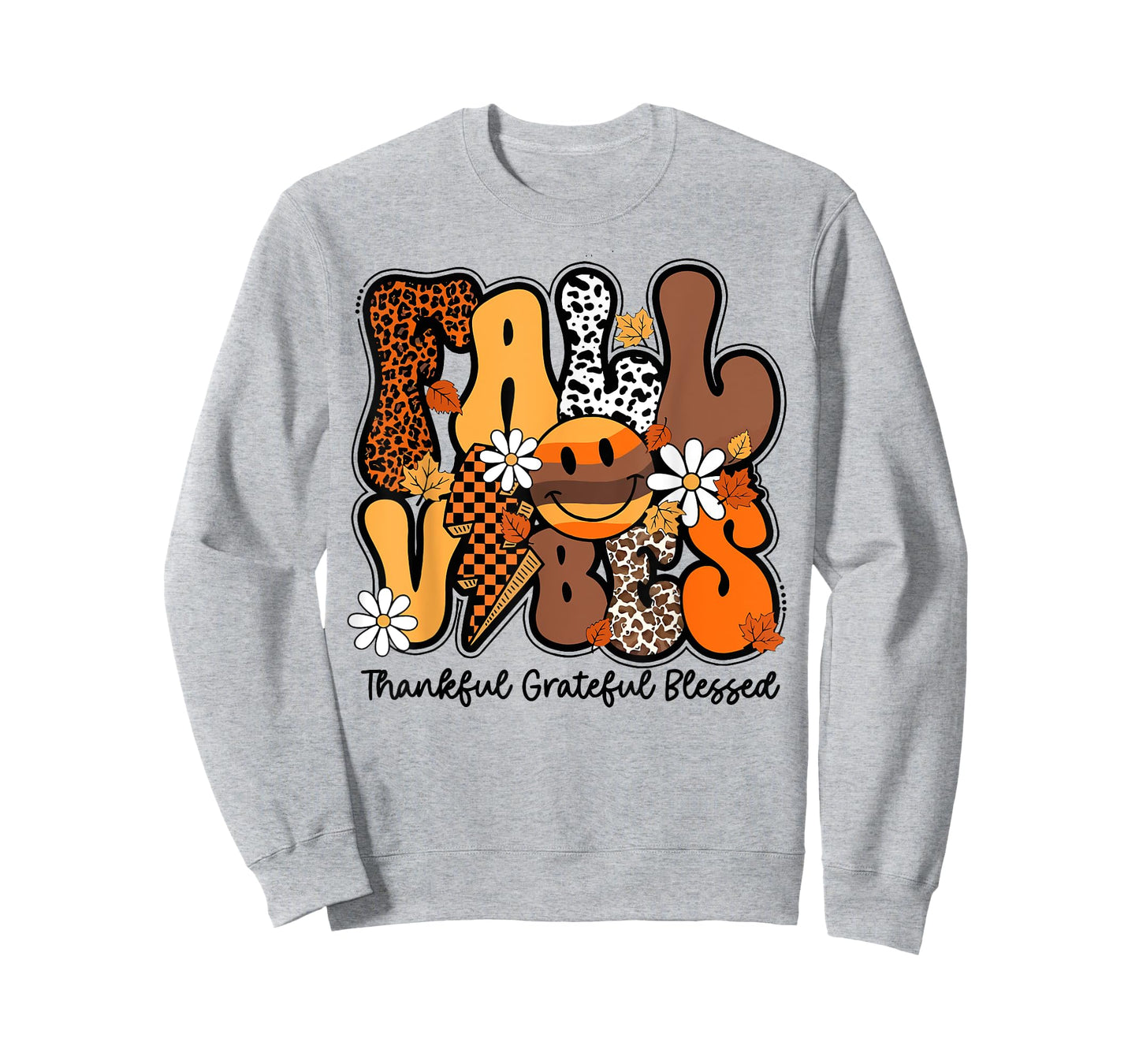 Fall Vibes Thankful Grateful Blessed Autumn Thanksgiving T-Shirt