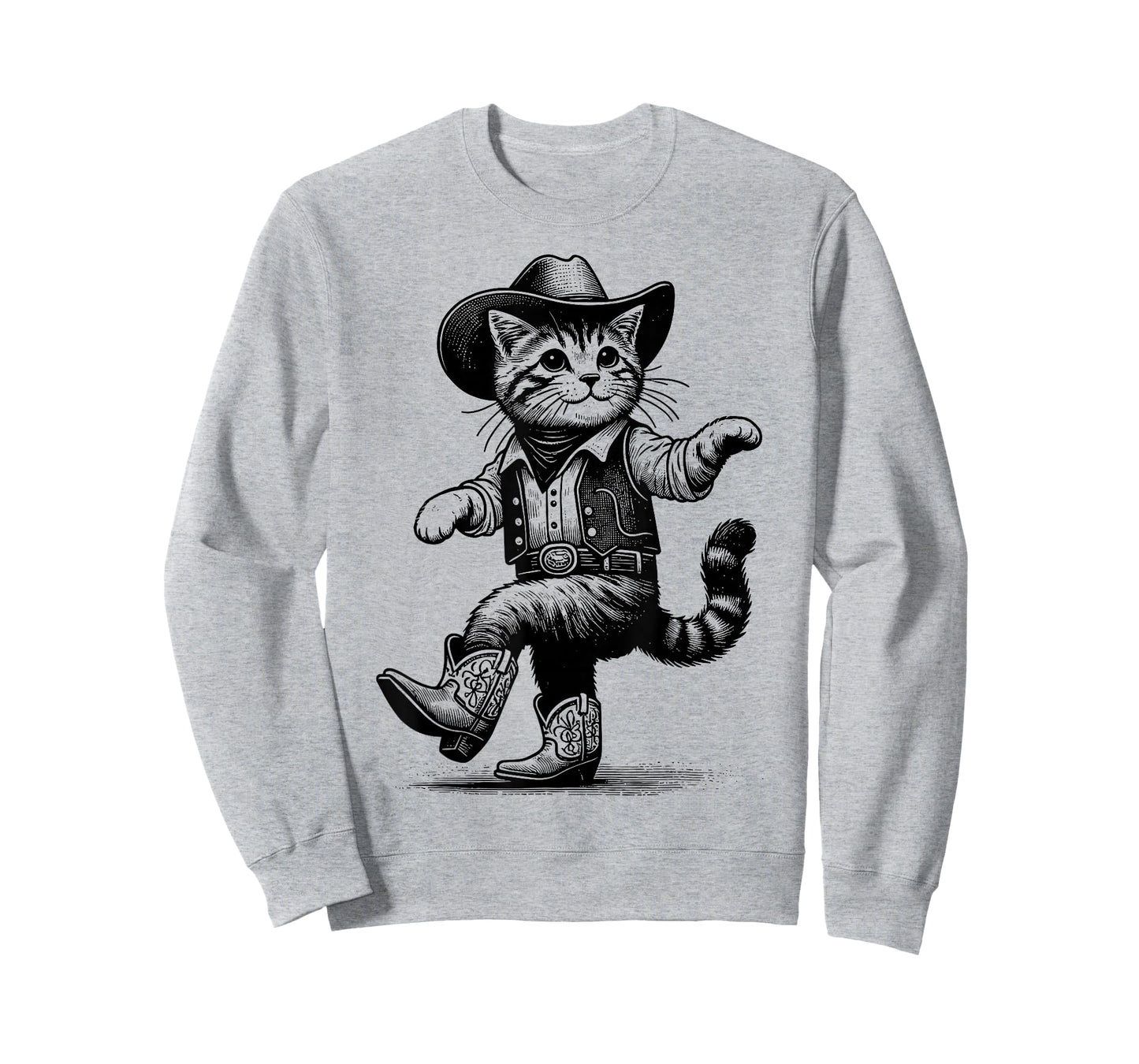 Cat With Cowboy Hat & Boots Cowgirl Western Country T-Shirt