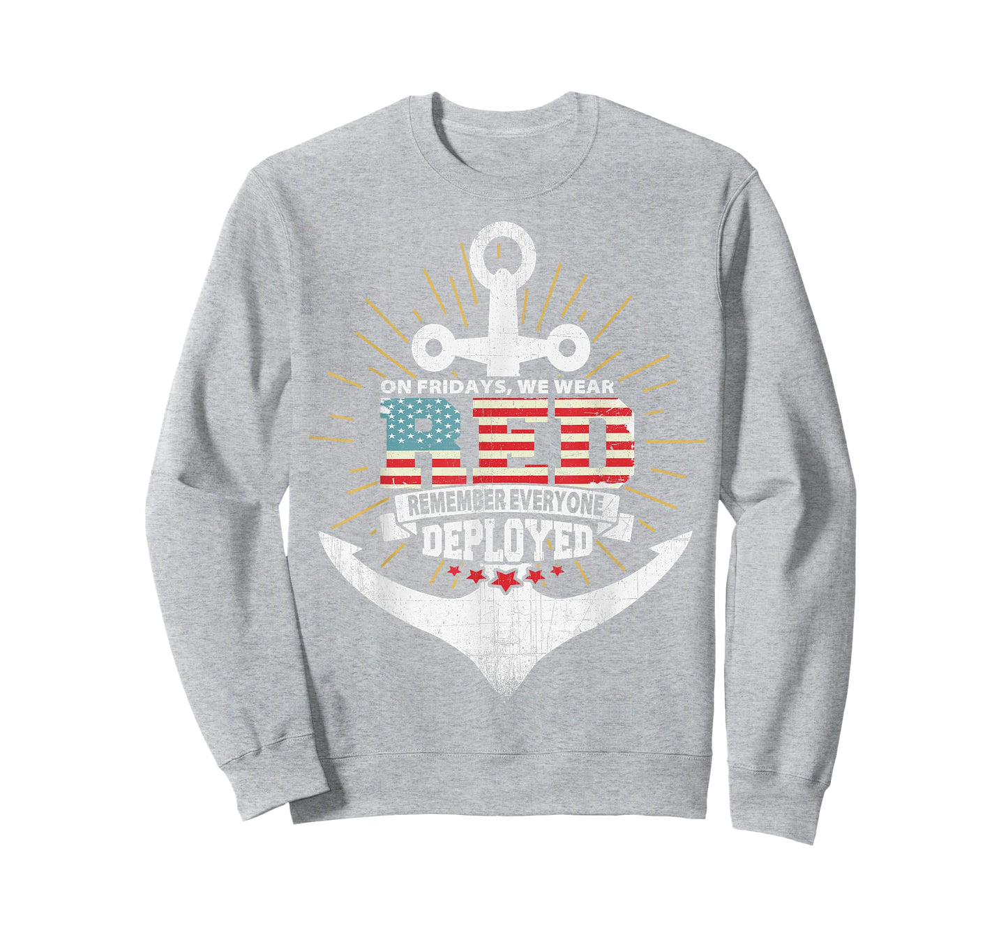 On Fridays We Wear Red Friday Navy Gift Distressed T-Shirt