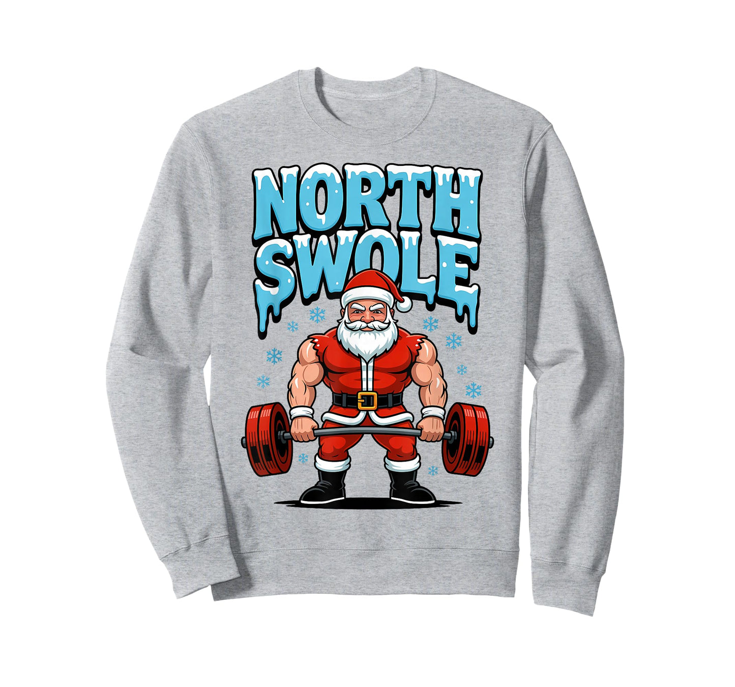 North Swole Santa Funny Christmas Gym Workout Lifting Humor T-Shirt