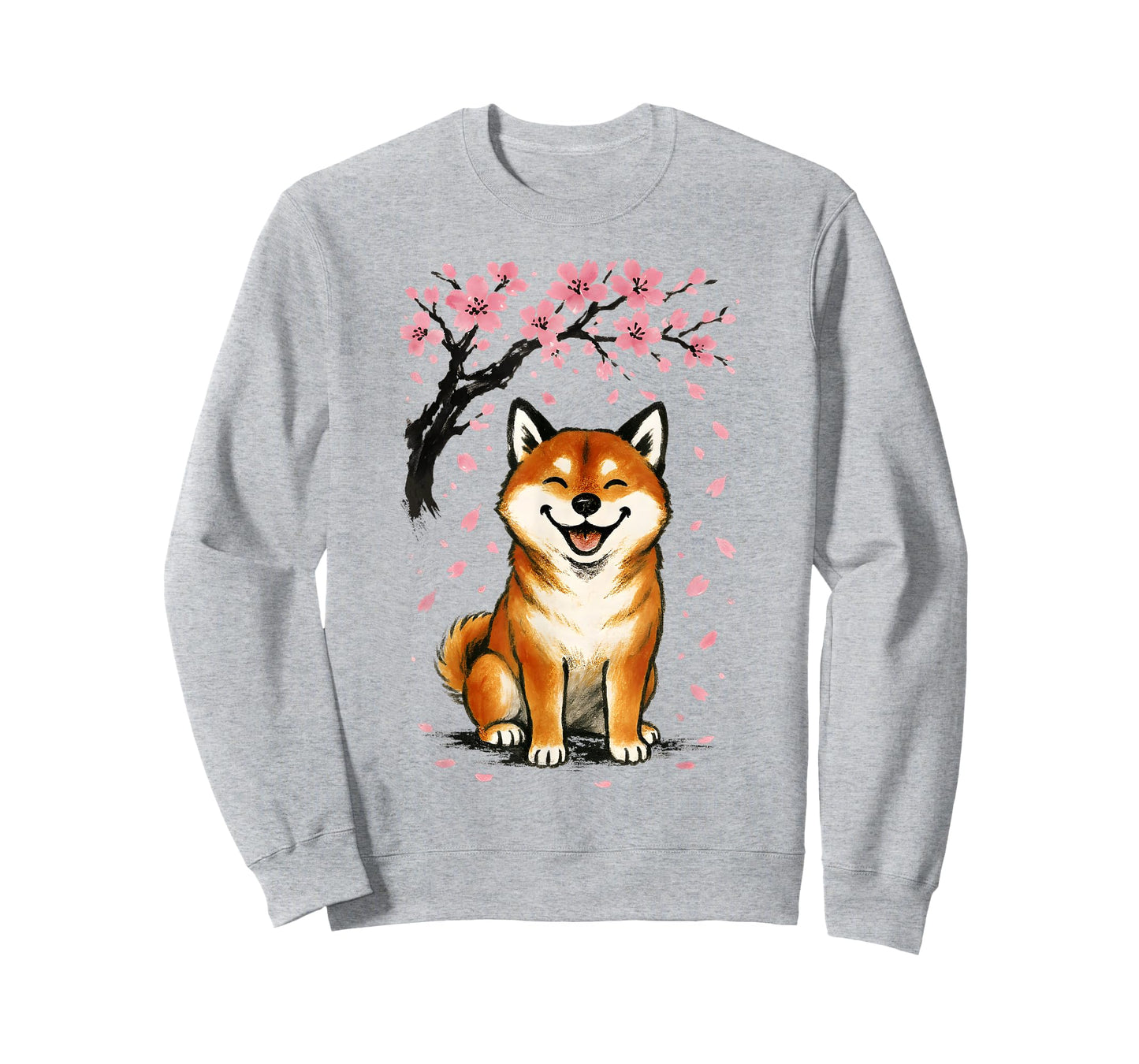 Shiba Inu Dog Japanese Cherry Blossom Sakura Tree Graphic T-Shirt