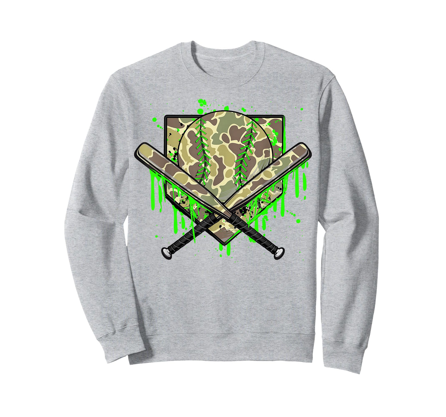 Baseball Drip Camo Home Plate Boys Sports Cool Game Day Drip T-Shirt