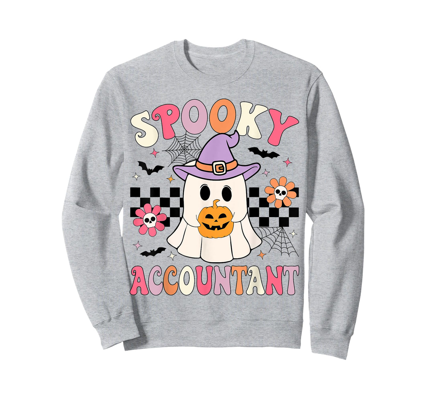 Groovy Spooky Accountant Ghost CPA Halloween Accountant T-Shirt