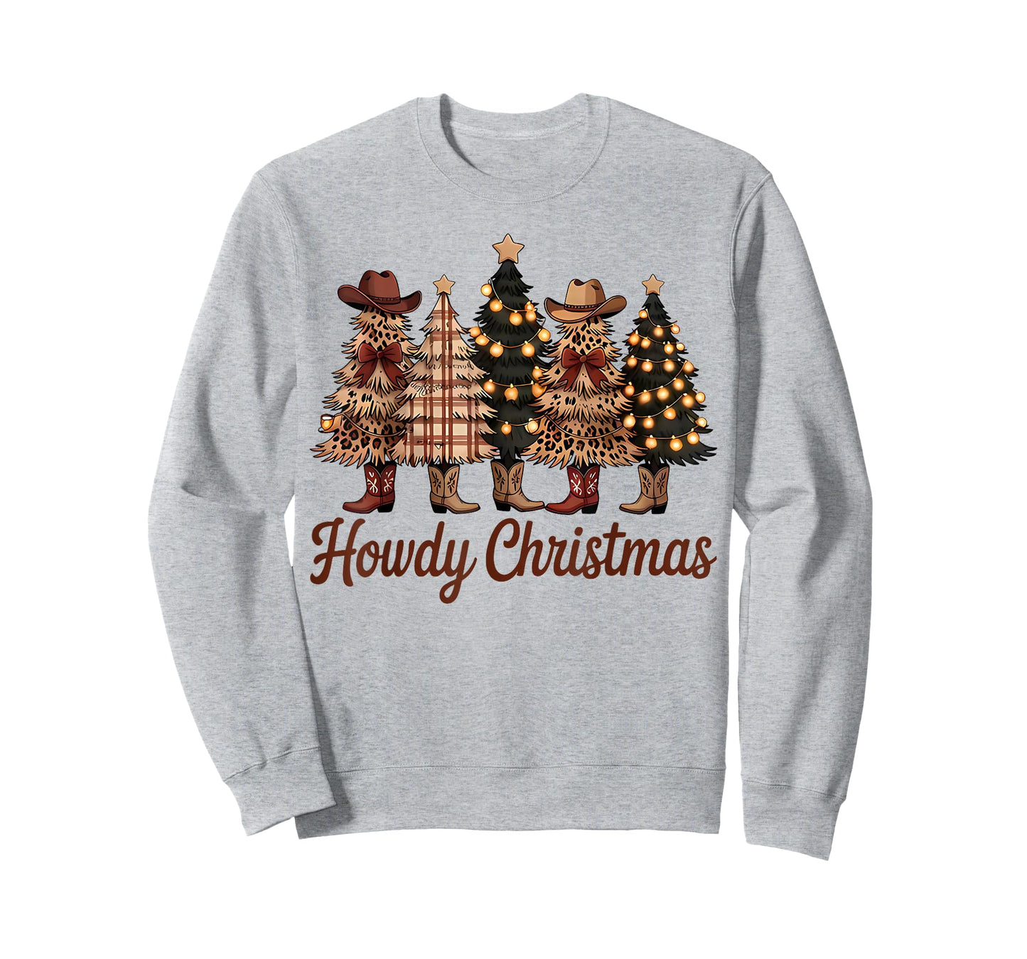 Howdy Christmas Trees Western Cowboy Boot Country T-Shirt