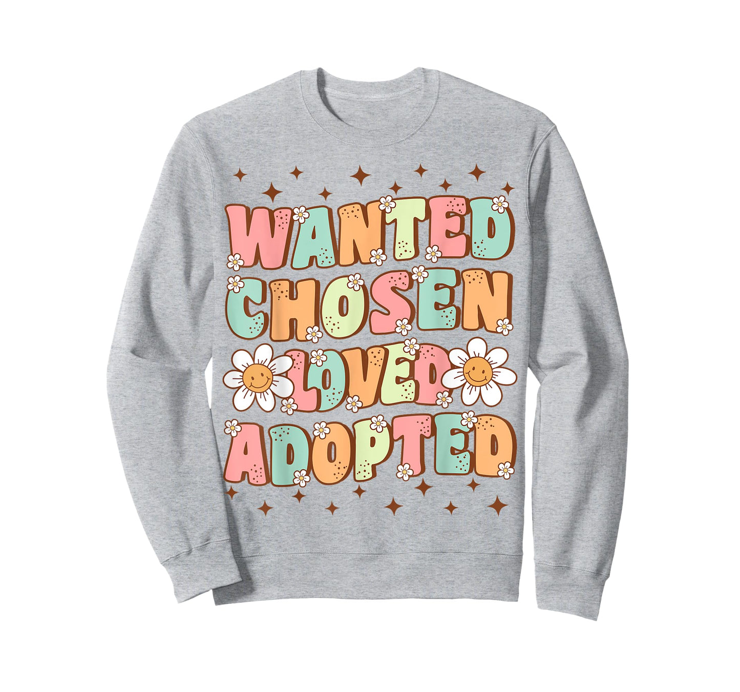 Wanted Chosen Loved Adopted Kids Cute Groovy Adoption Day T-Shirt