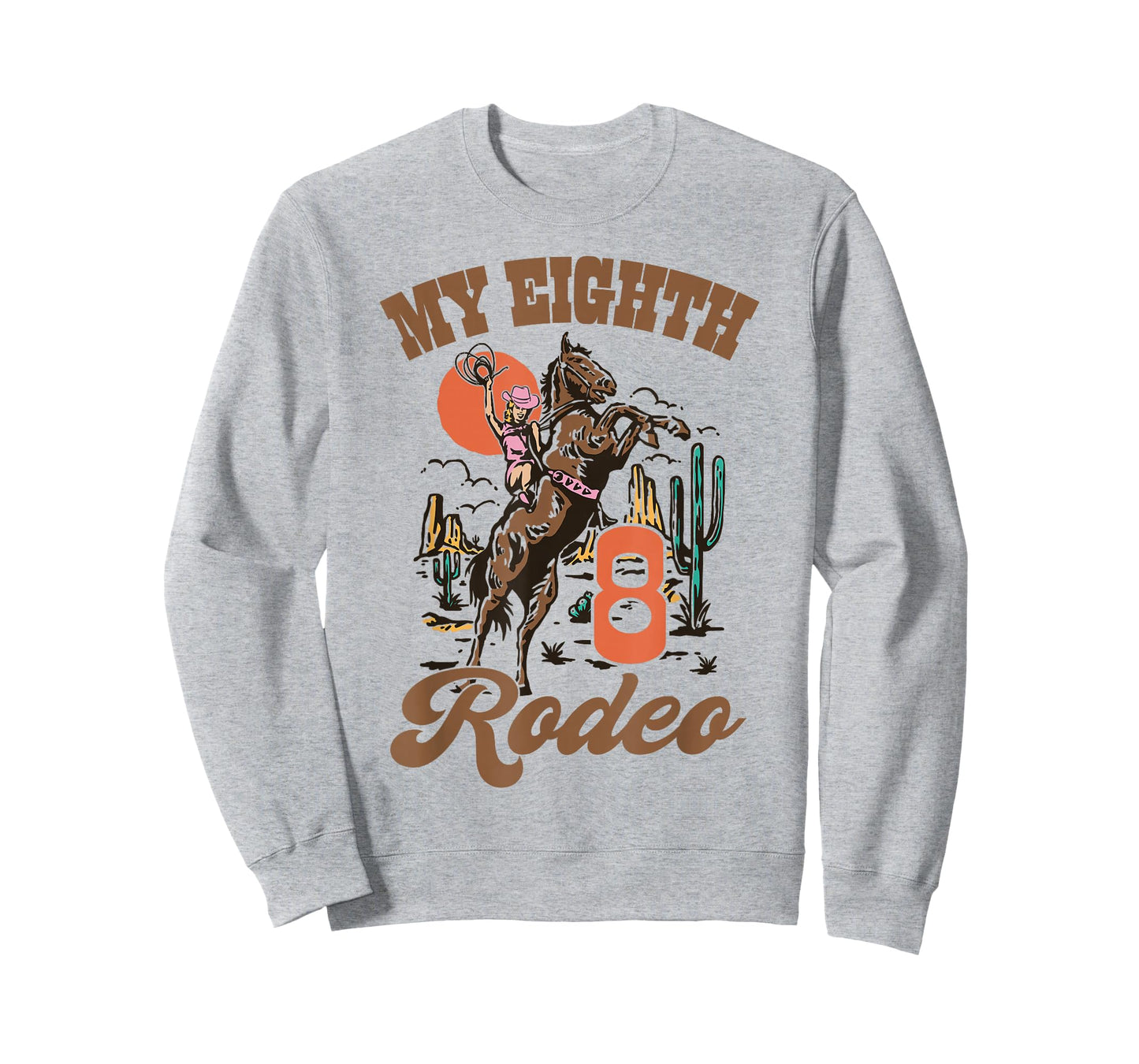 My Eight Rodeo Retro Western 8th Birthday Country Cowgirl T-Shirt