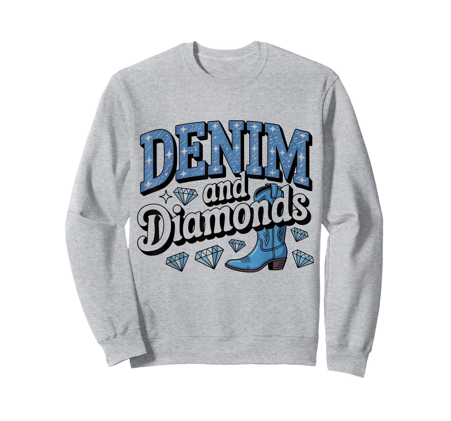 Denim and Diamonds African Melanin Swag Cowgirls Western T-Shirt