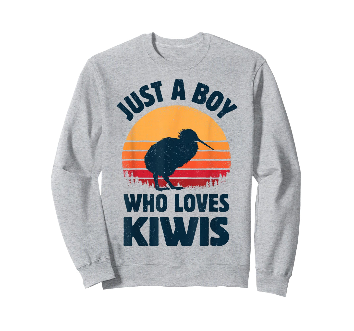 Kiwi Just A Boy Who Loves Kiwis Bird Retro Vintage Sunset T-Shirt