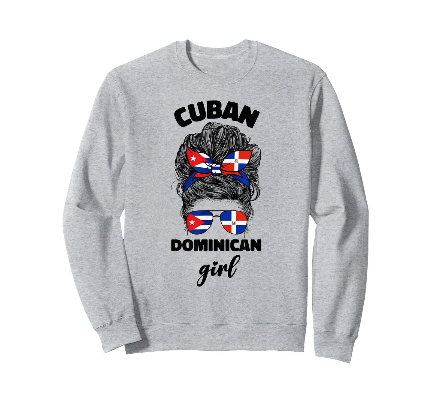 Half Dominican Republic And Cuban Cuba Flag Girl Women Mix T-Shirt