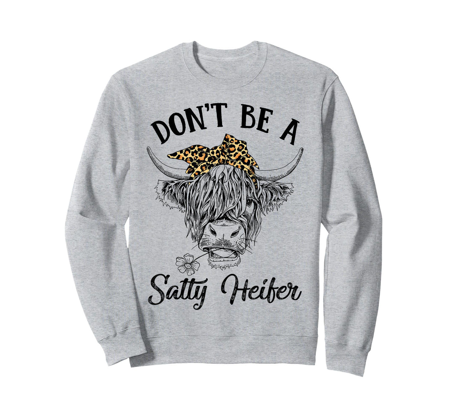 Don't Be A Salty Heifer Vintage Cow Leopard Bandana Cowgirl T-Shirt