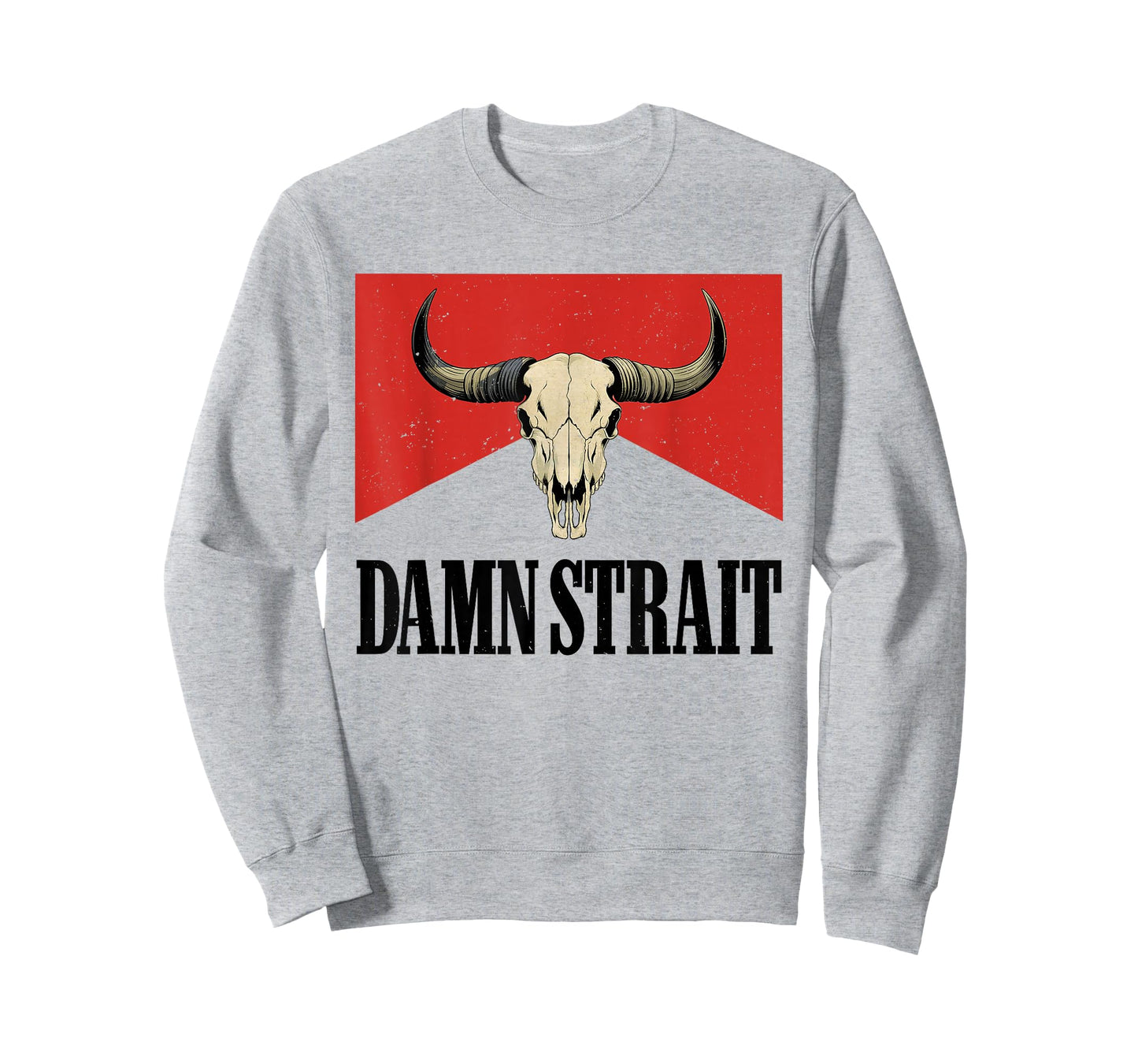 Classic Damn Strait Name Bull Skull Country Western Cowboy T-Shirt