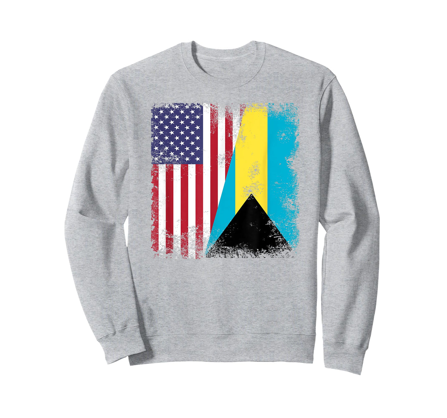 Half Bahamian Flag T-Shirt | Vintage Bahamas USA Gift T-Shirt