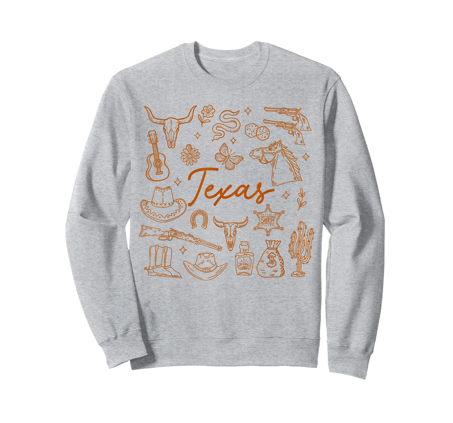 Texas Hometown Doodles Wild West Rodeo Cowboys Cowgirls T-Shirt