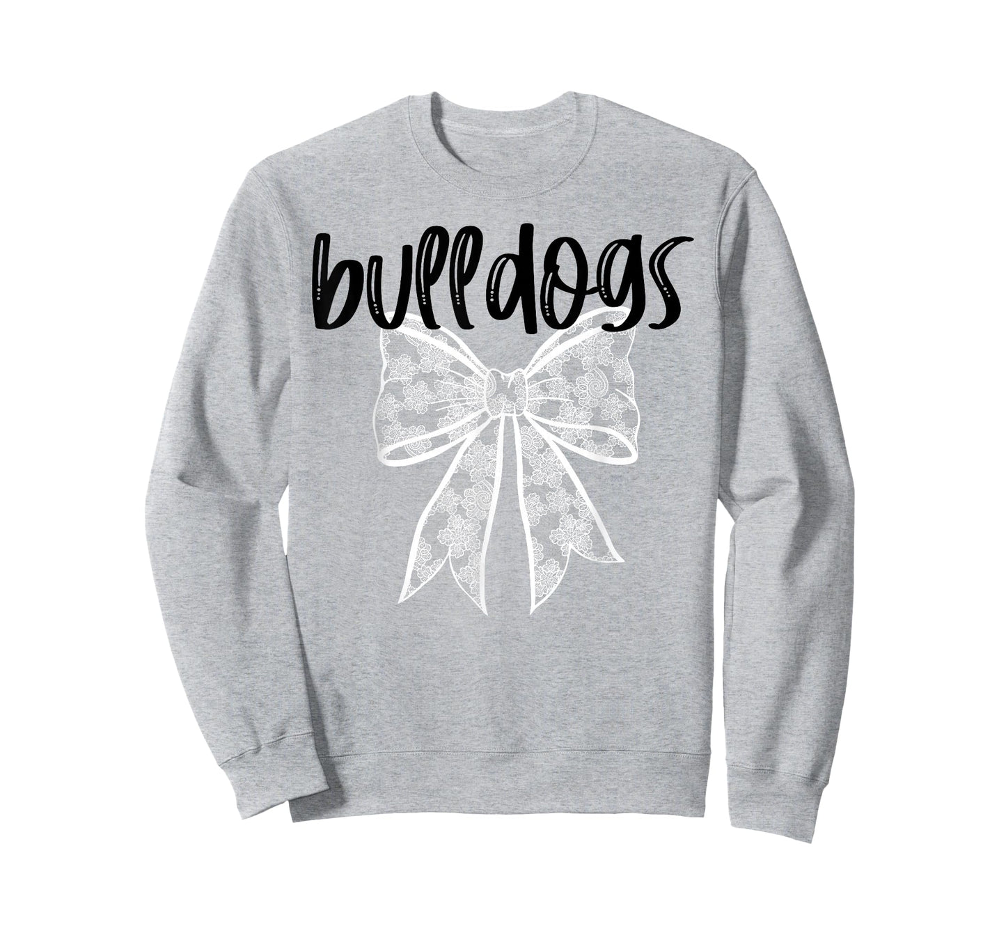 Bulldogs Coquette Aesthetic Girly Team Mascot Lace Bow T-Shirt
