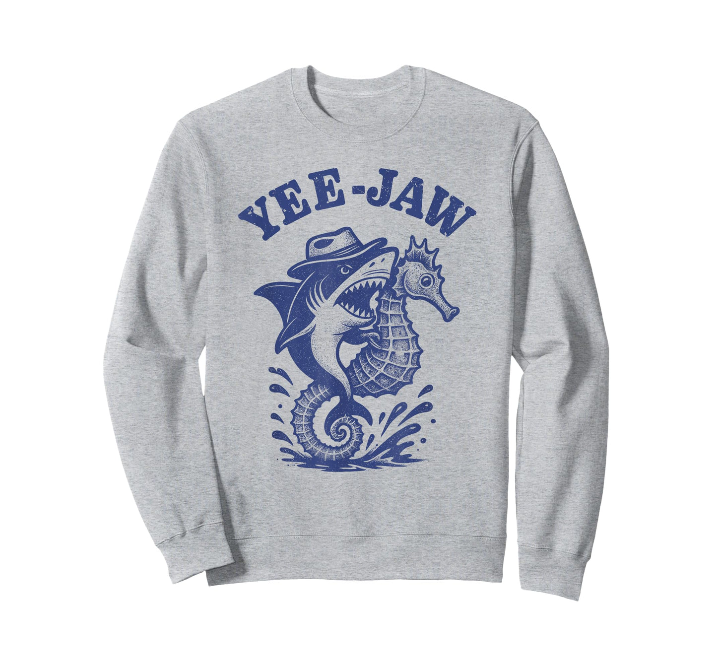 Yee Jaw Shark Cowboy Riding Seahorse Western Country Rodeo T-Shirt