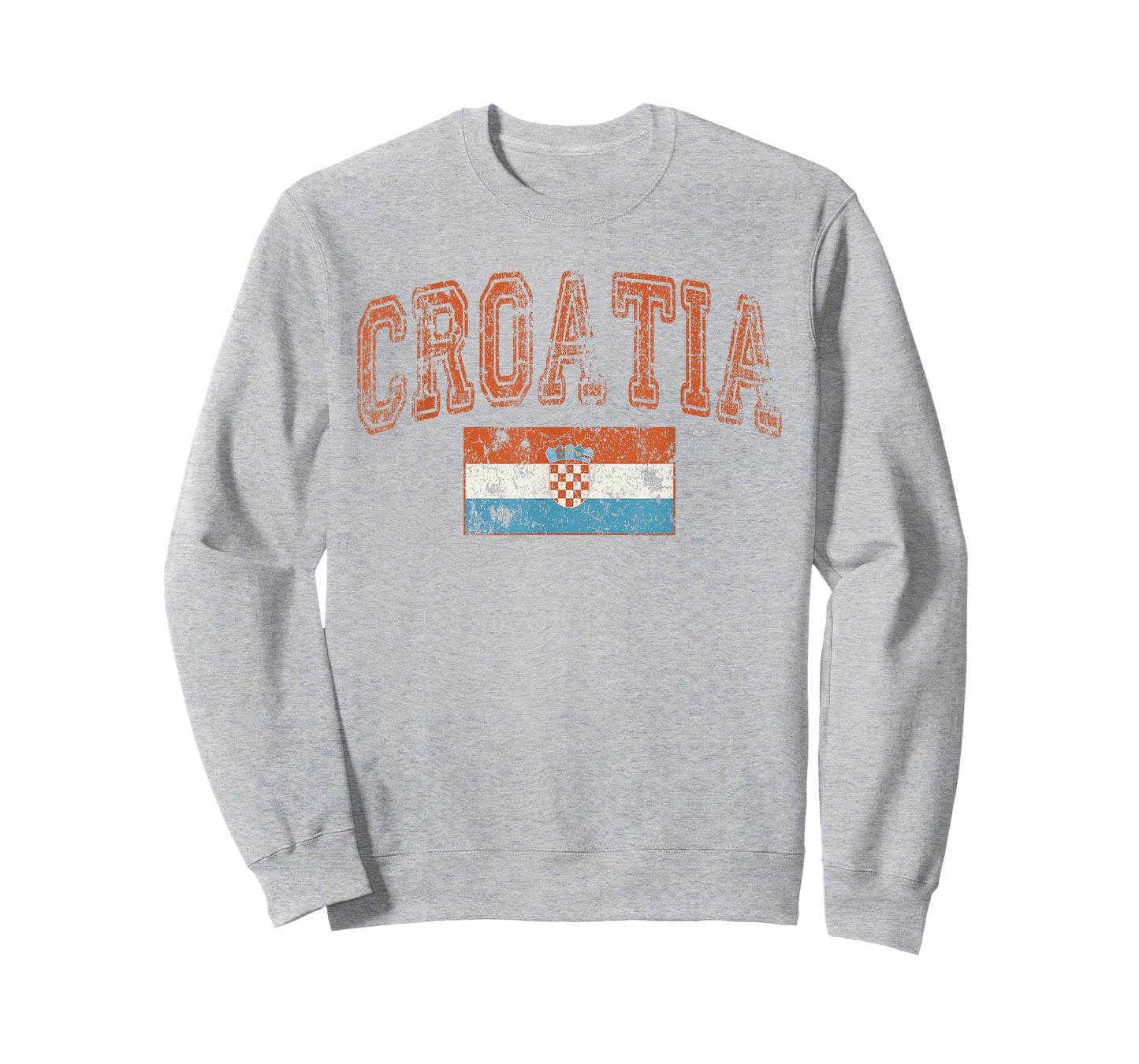 Threadrock Vintage Retro Faded Croatia Flag Croatian Pride T-Shirt, Small, White