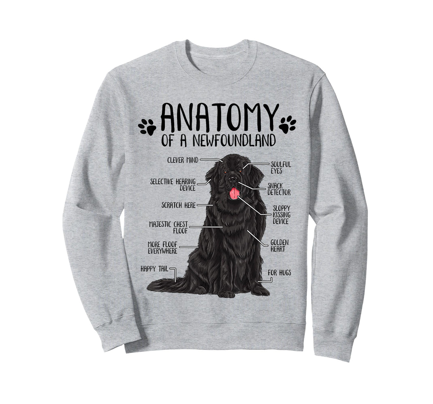Funny Anatomy Newfoundland Dog Cute Newfie Lover T-Shirt