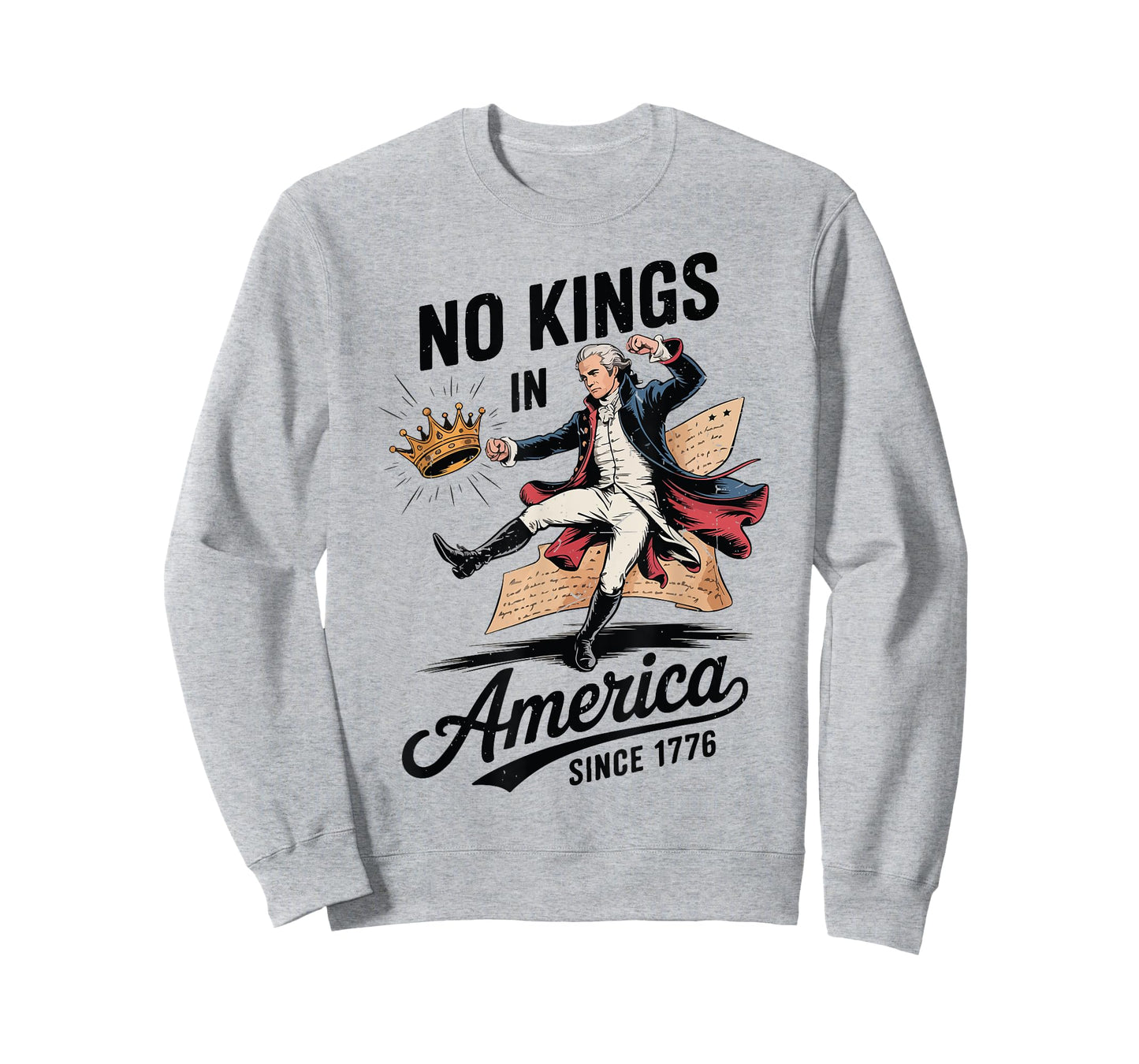 No Kings America Funny Alexander Hamilton 4th July Kids Men T-Shirt