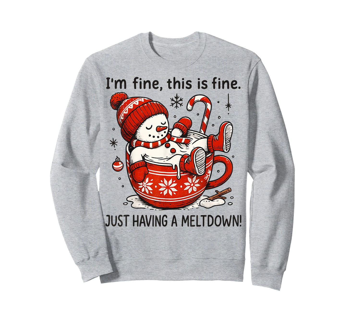 I'm Fine This is Fine Just Having Meltdown Christmas T-Shirt