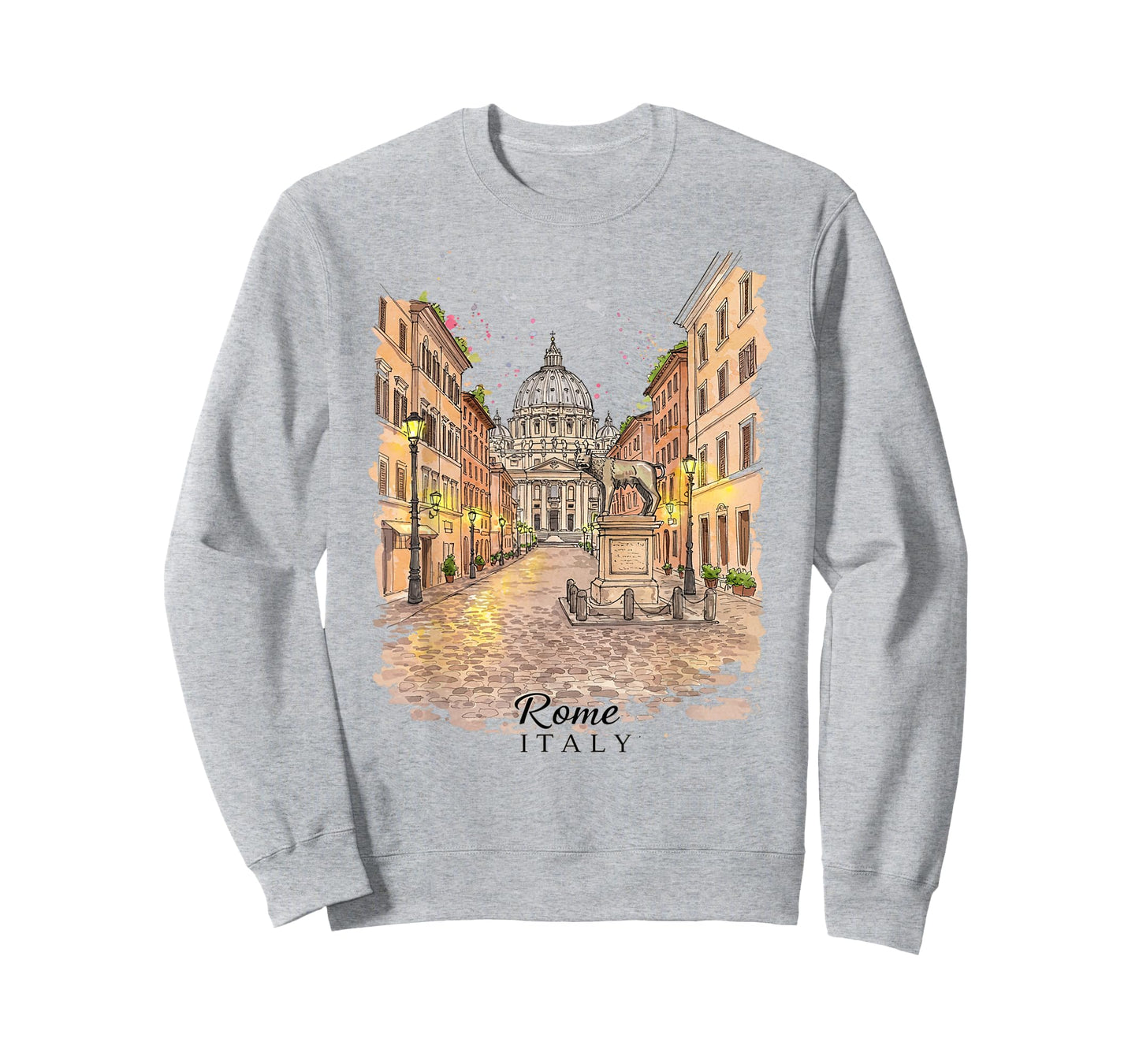 Rome Italy Lovers Art Print Vintage Cityscape Roma Italia T-Shirt