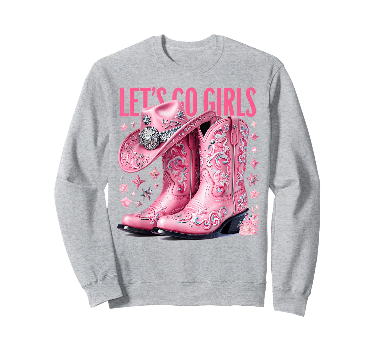 Lets Go Girls Coquette Western Country Graphic Cowgirl T-Shirt