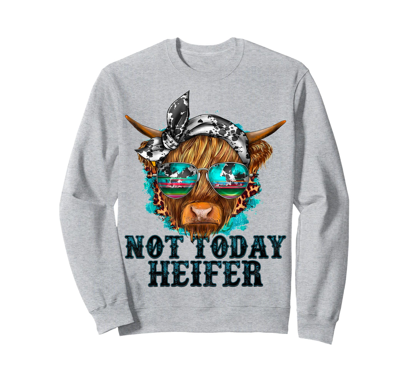 Not Today Heifer Western Country Longhaired Cow Animal Farm T-Shirt
