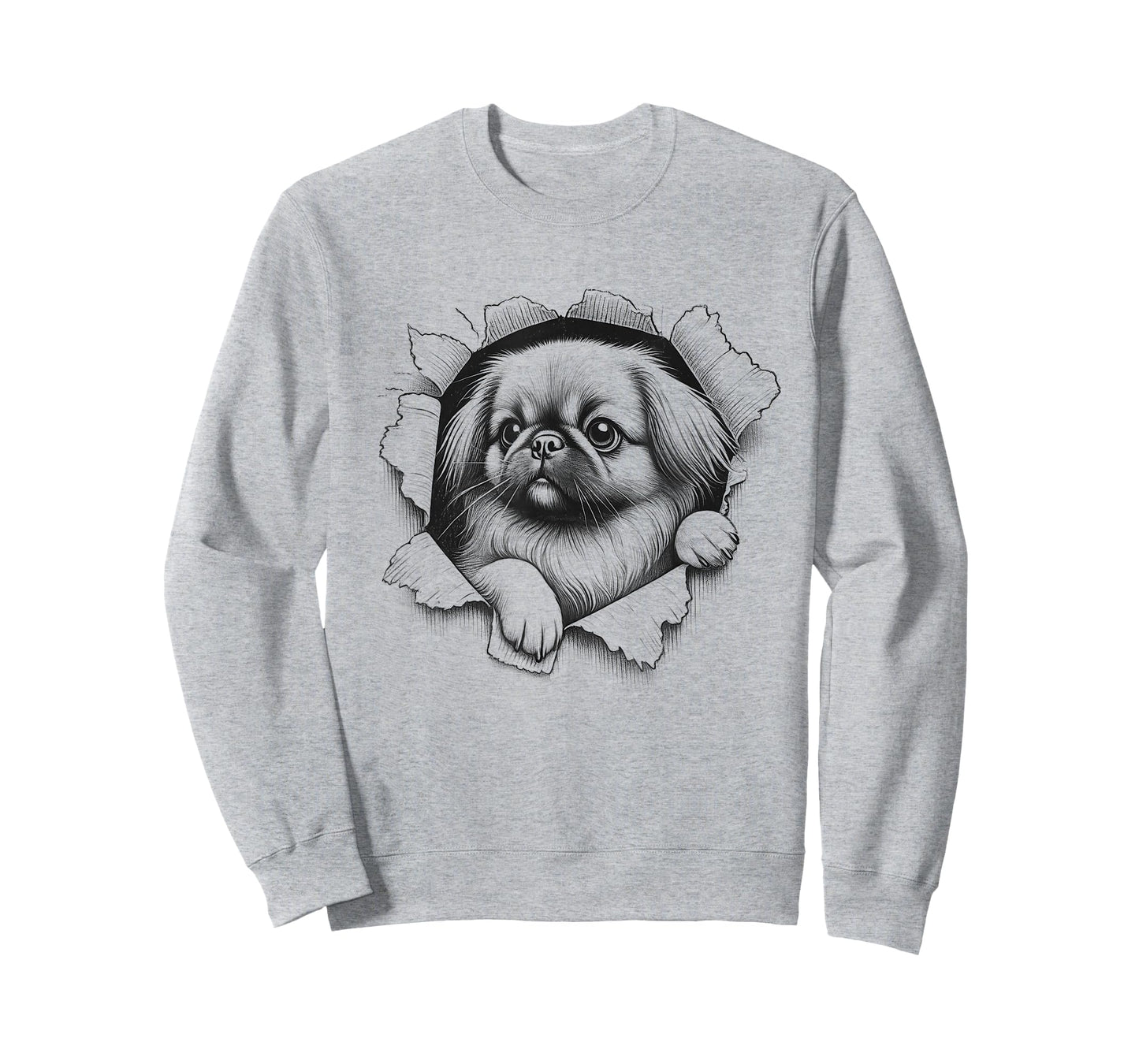 Funny Pekingese Peeking Dog Design Idea T-Shirt