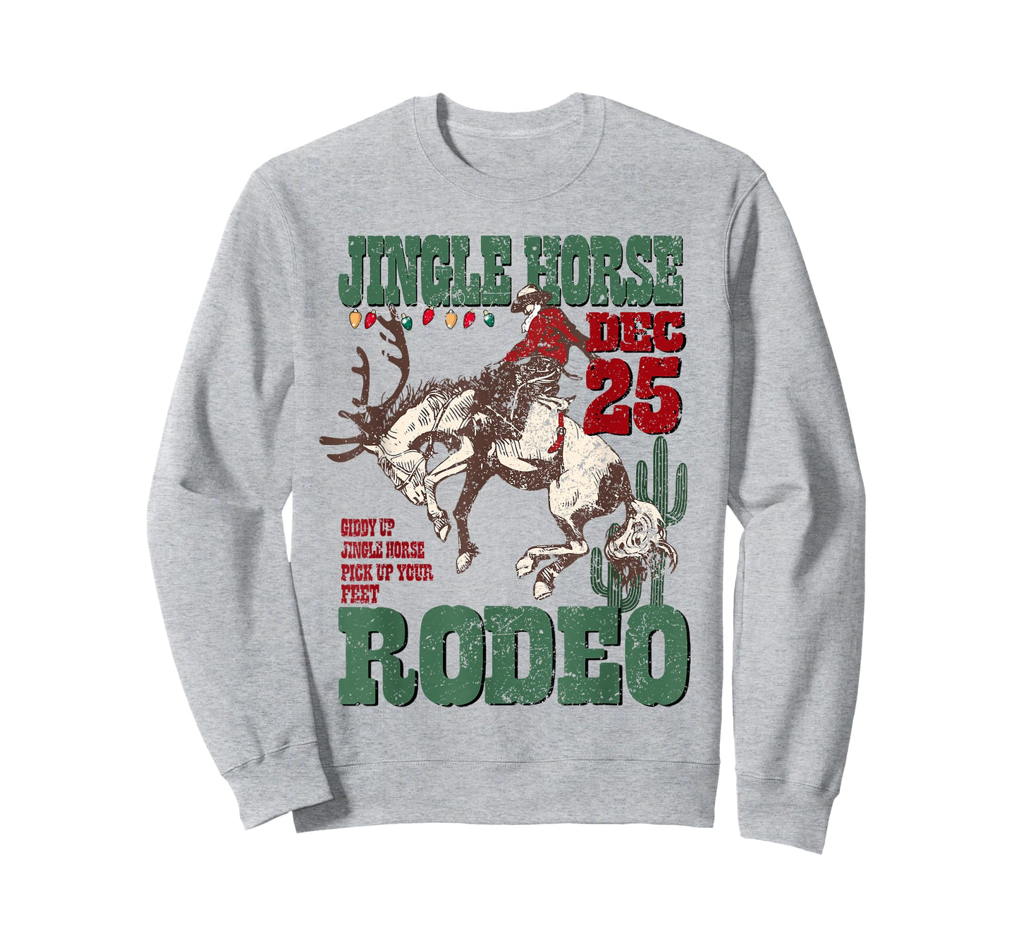 Giddy Up Jingle Horse Santa Cowboy Western Christmas Rodeo T-Shirt