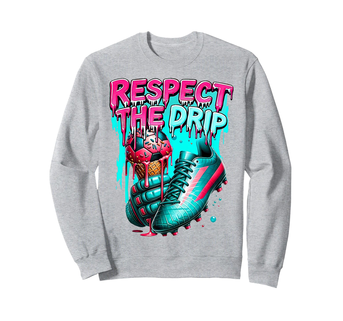 Respect The Drip Soccer Ice Cream Drip with Sprinkles T-Shirt