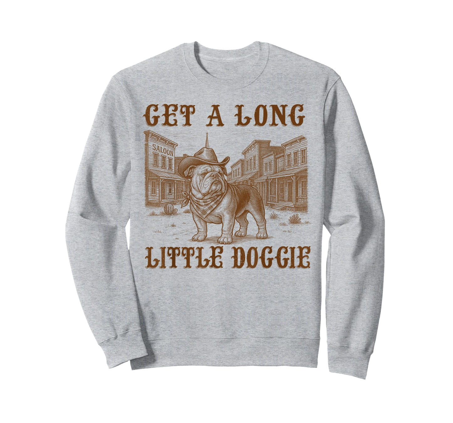 English Bulldog Dog Mom Dad Get A Long Little Doggie Western T-Shirt