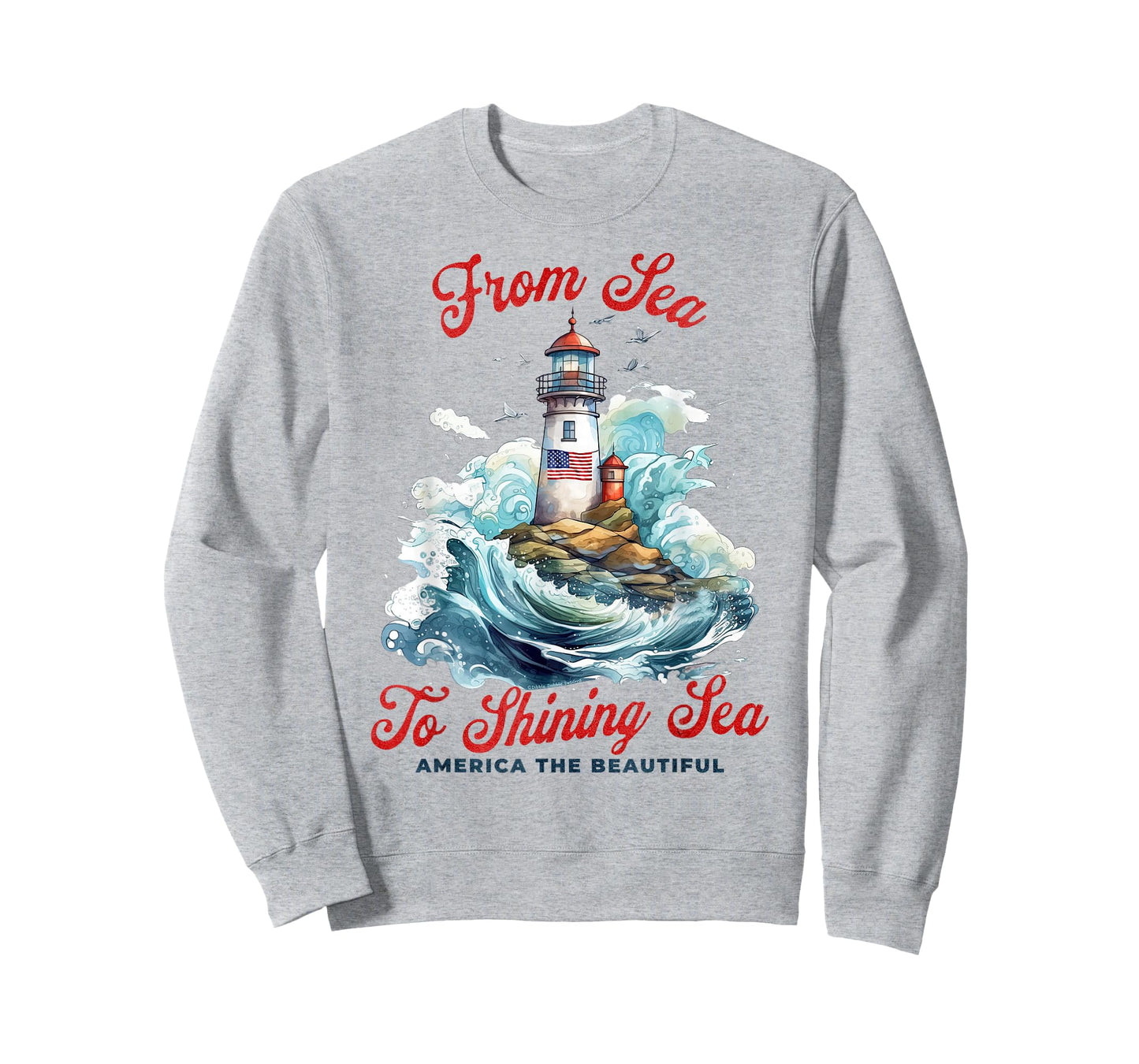 Patriotic From Sea to Shining Sea Lighthouse 4th of July T-Shirt