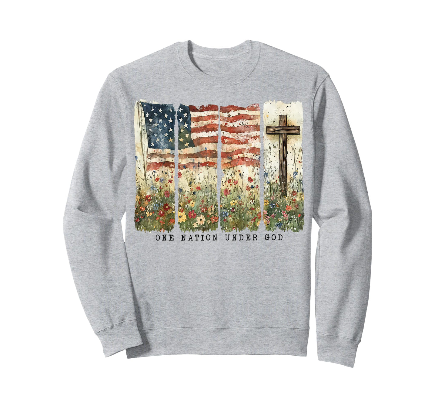 One Nation Under God Flag 4th Of July Patriotic Christian T-Shirt
