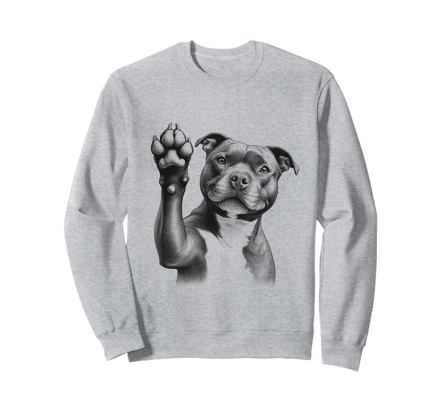 Cute Staffordshire Bull Terrier Staffy Dog Paw Design T-Shirt