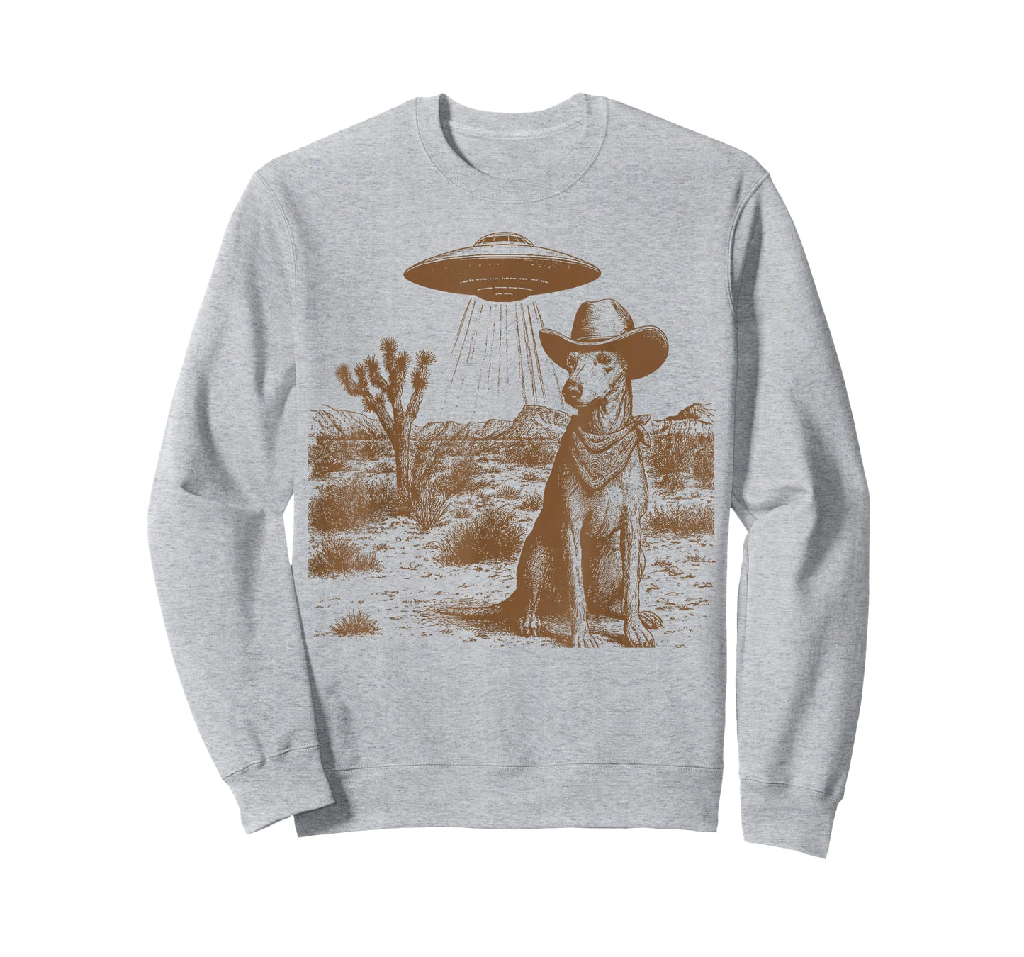 Vintage UFO Cowboy Greyhound Retro 90s Western Funny Alien D T-Shirt