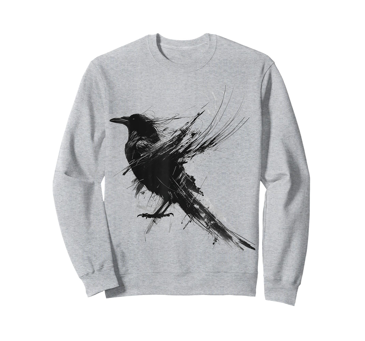 Raven Abstract Drawing Animal Art Painting Graphic Raven T-Shirt