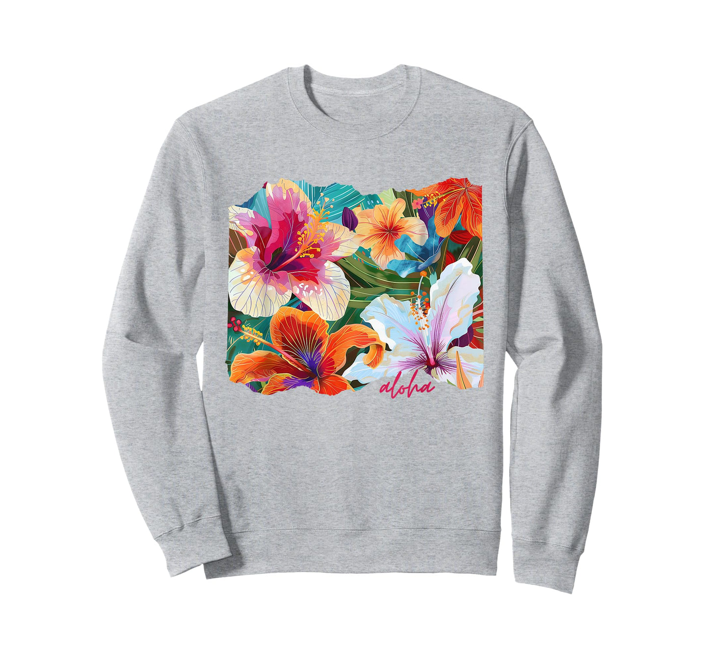 Hawaiian Hibiscus Summer Floral Collage Tiger Lily Flower T-Shirt
