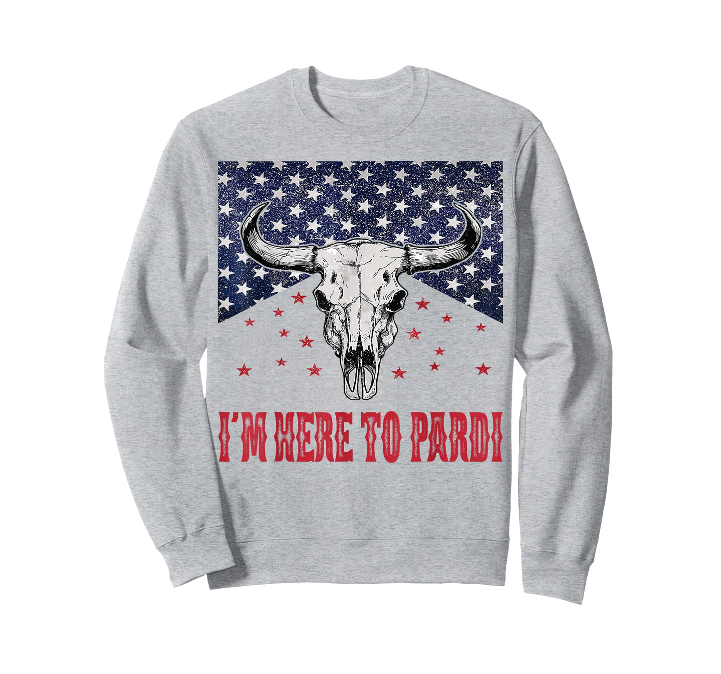 I'm Here to Pardi Vintage Retro Western Bull-Skull T-Shirt