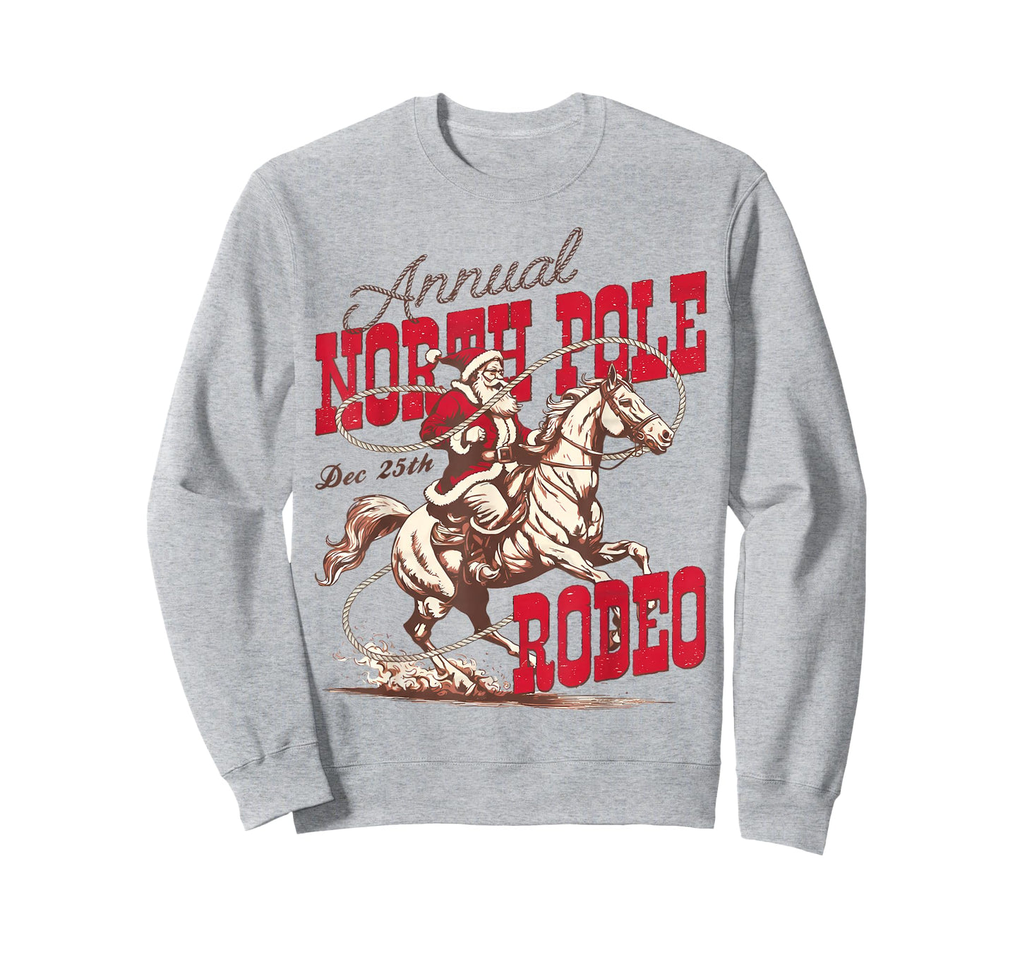 Vintage North Pole Rodeo Cowboy Santa Country Christmas T-Shirt